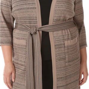 Ming Wang 3x  NWOT sweater jacket in mocha wrap style